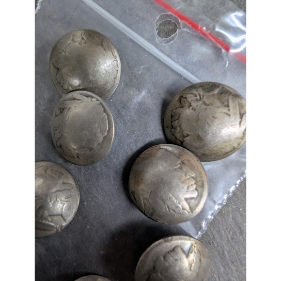 Buttons, vintage Indian head nickle buttons Lot Of 10 - Picture 3 of 4